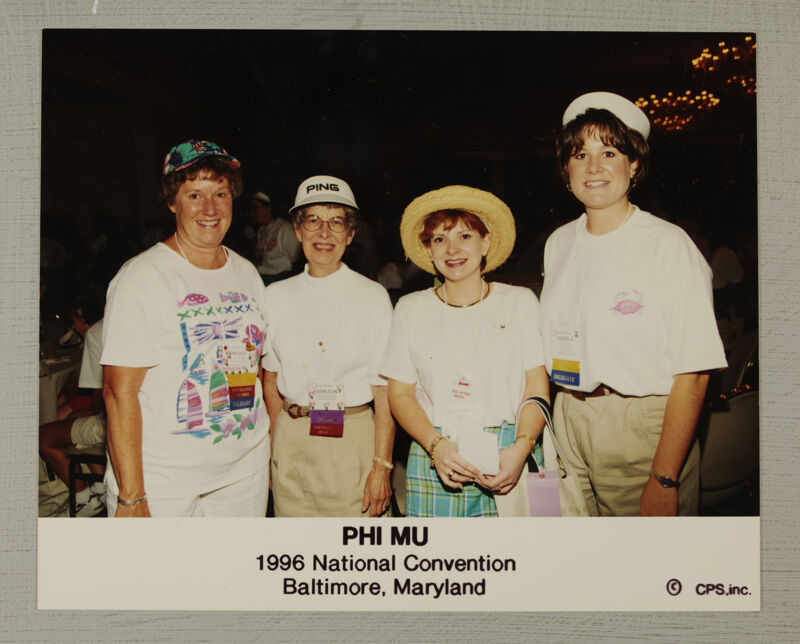 Four Phi Mus in Hats at Convention Photograph, July 4-8, 1996 (Image)