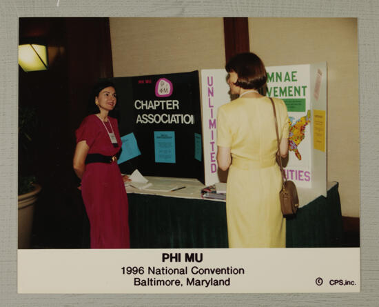 Barbara Brown and Grey Carpenter by Convention Exhibits Photograph, July 4-8, 1996 (image)