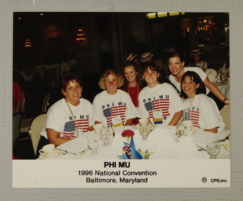 Six Phi Mus in Convention T-Shirts Photograph, July 4-8, 1996 (Image)