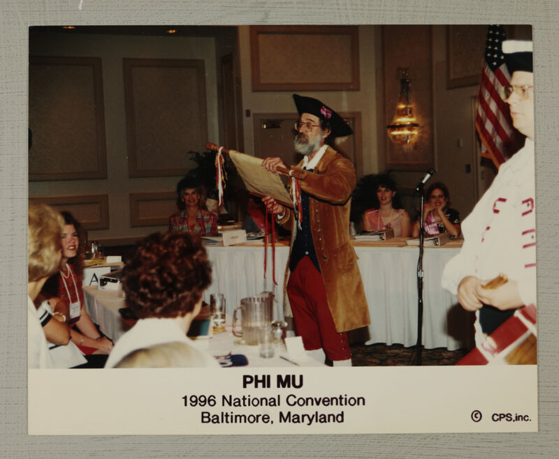 Actor Reading Proclamation at Convention Photograph, July 4-8, 1996 (Image)