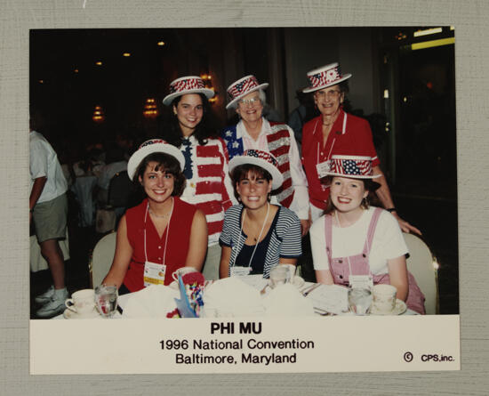 Six Phi Mus in Hats at Convention Photograph, July 4-8, 1996 (image)