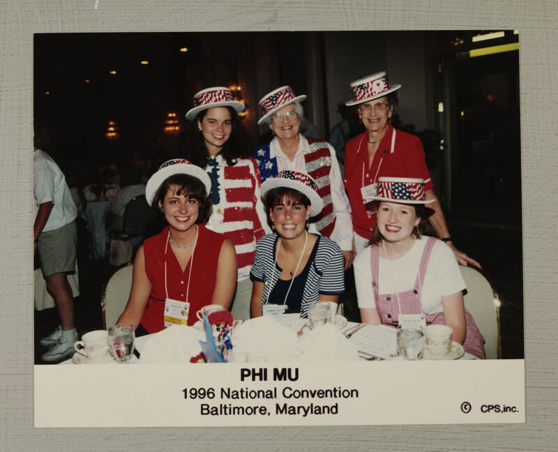 Six Phi Mus in Hats at Convention Photograph, July 4-8, 1996 (Image)