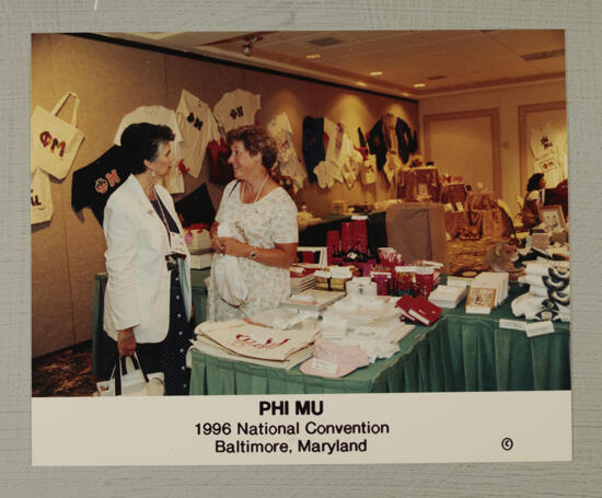 Pat Sackinger and Peggy Hudgins in Convention Carnation Shop Photograph, July 4-8, 1996 (image)