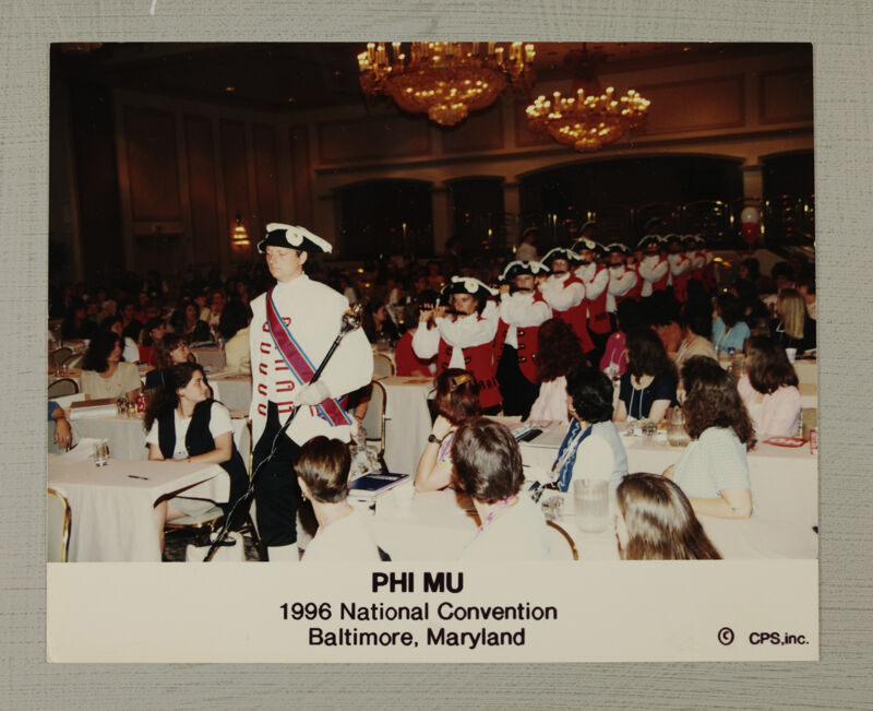 Fife and Drum Corps Entering Convention Session Photograph, July 4-8, 1996 (Image)