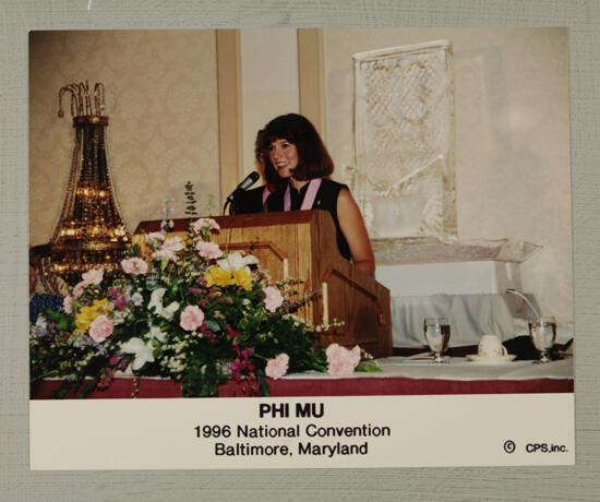 Charlotte Prut Speaking at Convention Photograph, July 4-8, 1996 (image)