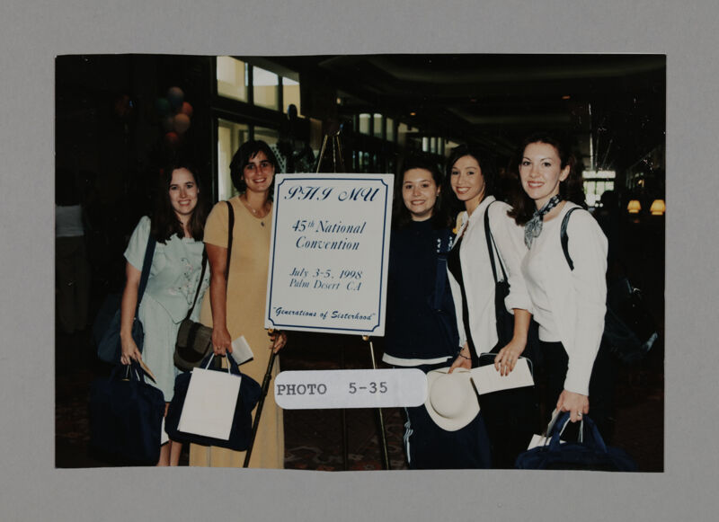 Five Phi Mus by Convention Sign Photograph, July 3-5, 1998 (Image)