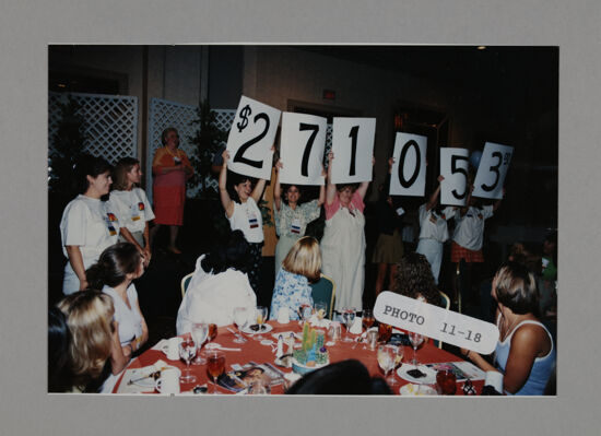 Phi Mus Holding Total CMN Giving at Convention Foundation Luncheon Photograph 1, July 3-5, 1998 (image)