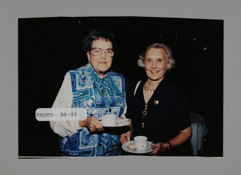 Marguerite Ballard and Annadell Lamb Enjoying Coffee at Convention Photograph, July 3-5, 1998 (Image)
