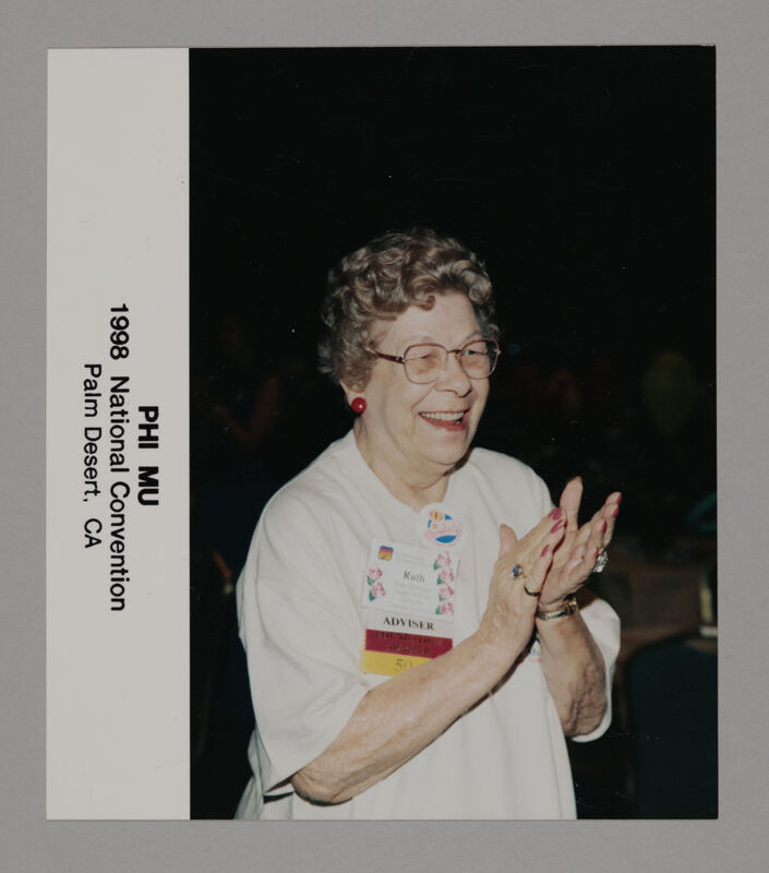 Ruth Akkerman Clapping at Convention Photograph, July 3-5, 1998 (Image)