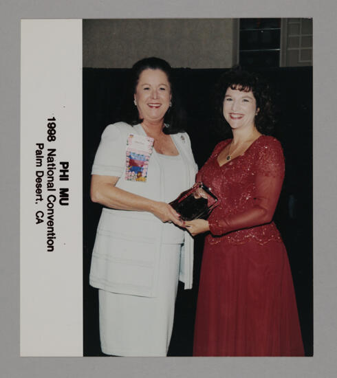 Shellye McCarty and Frances Mitchelson with Convention Award Photograph 3, July 3-5, 1998 (image)