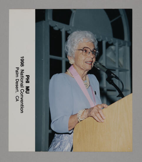 Perky Campbell Speaking at Convention Photograph 2, July 3-5, 1998 (image)