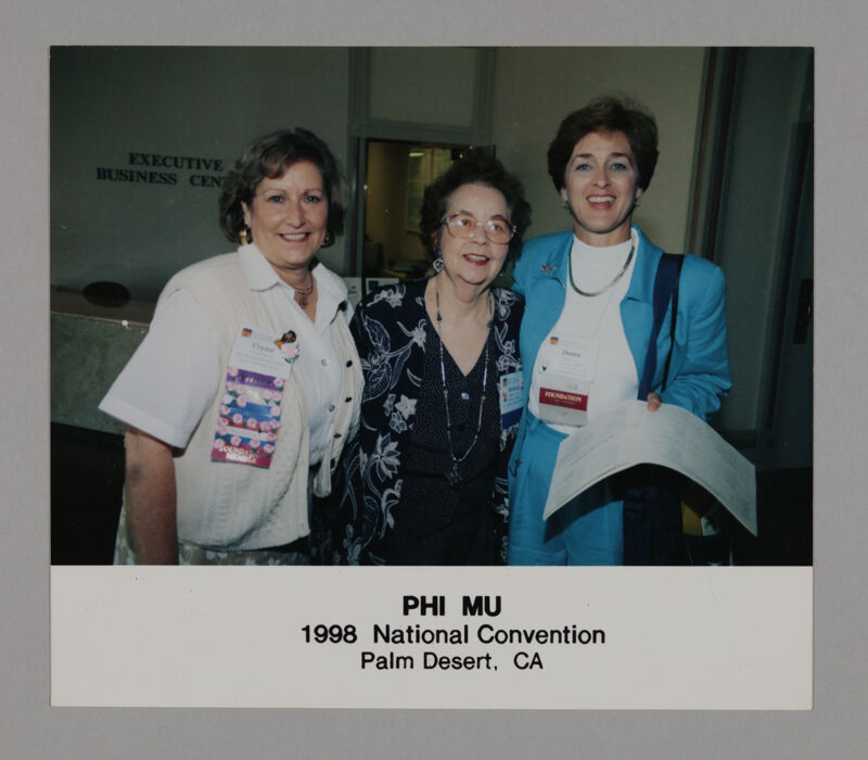 Crystal Wood and Two Phi Mus at Convention Photograph, July 3-5, 1998 (Image)