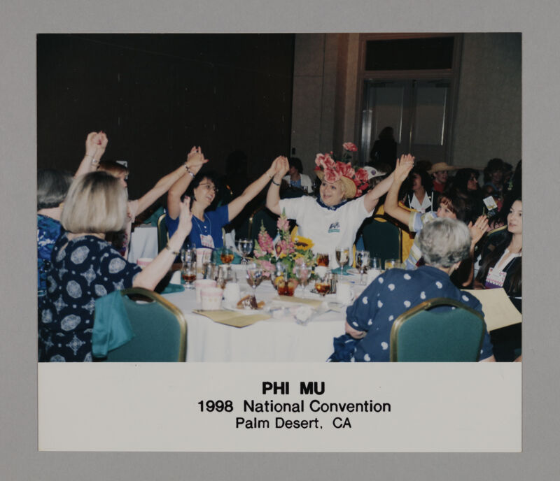 July 3-5 Phi Mus Holding Hands at Convention Officers' Luncheon Photograph Image