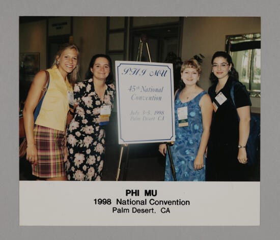 Four Phi Mus by Convention Sign Photograph 2, July 3-5, 1998 (image)