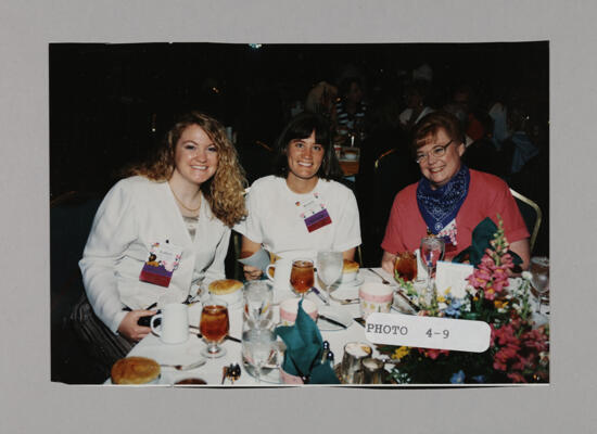 Kathryn, Michelle, and Unidentified at Convention Luncheon Photograph, July 3-5, 1998 (image)