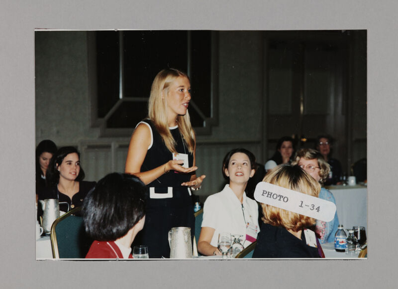 Unidentified Phi Mu Talking at Convention Photograph, July 3-5, 1998 (Image)