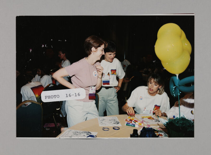 Three Phi Mus Talking at Convention Philanthropy Party Photograph, July 3-5, 1998 (Image)