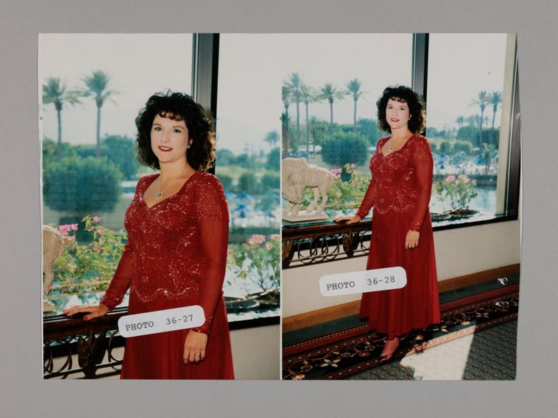 July 3-5 Frances Mitchelson in Red Dress at Convention Photosheet Image