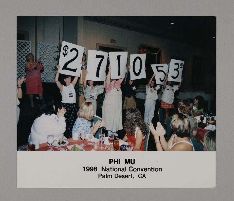 Phi Mus Holding Total CMN Giving at Convention Foundation Luncheon Photograph 3, July 3-5, 1998 (Image)