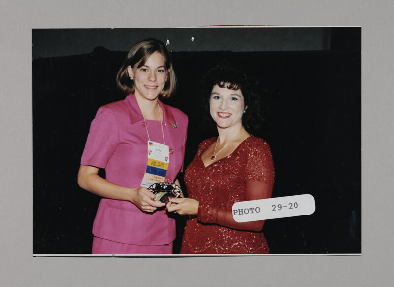 Frances Mitchelson and Kelly Smith with Convention Award Photograph, July 3-5, 1998 (Image)