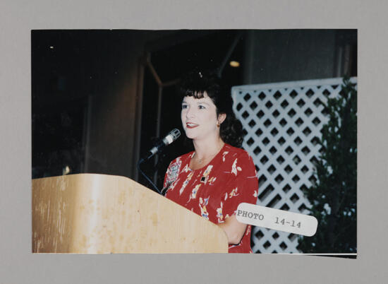 Frances Mitchelson Speaking at Convention Photograph 2, July 3-5, 1998 (image)