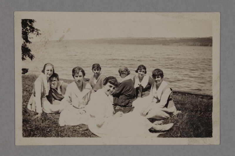 Eight Phi Mus by Lake at Beta Province Convention Photograph, 1924 (Image)