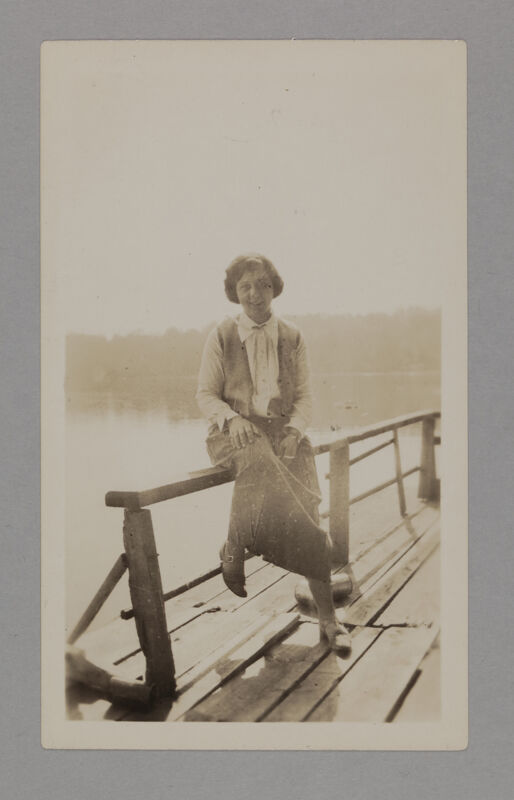 1924 Beryl Molleson by Lake at Beta Province Convention Photograph Image