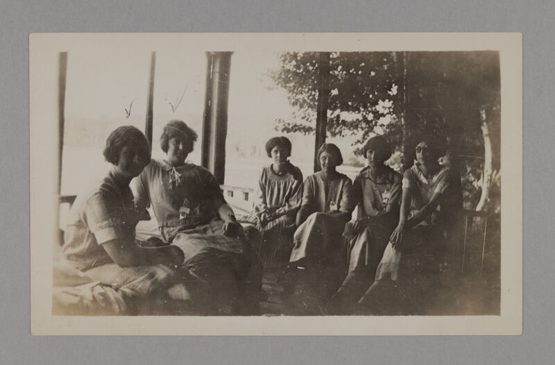 Group of Six on Porch at Beta Province Convention Photograph, 1924 (Image)