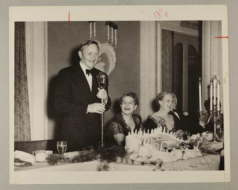 William O. Douglas Speaking at District III Founders' Day Banquet Photograph, March 4, 1952 (Image)