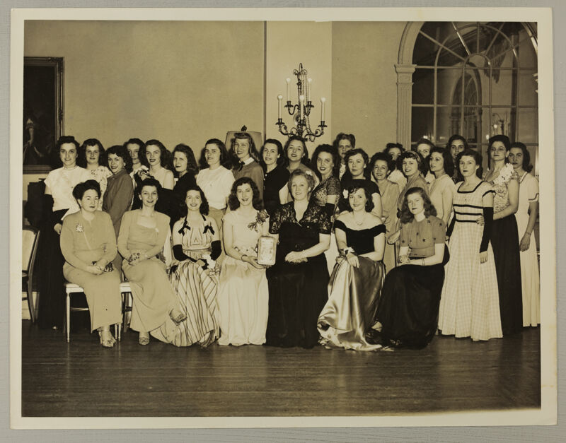Upsilon Chapter with Achievement Plaque at District V Convention Photograph 2, 1947 (Image)