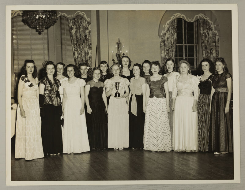 c. 1948 Delta Iota Chapter with Trophy at District Convention Photograph Image