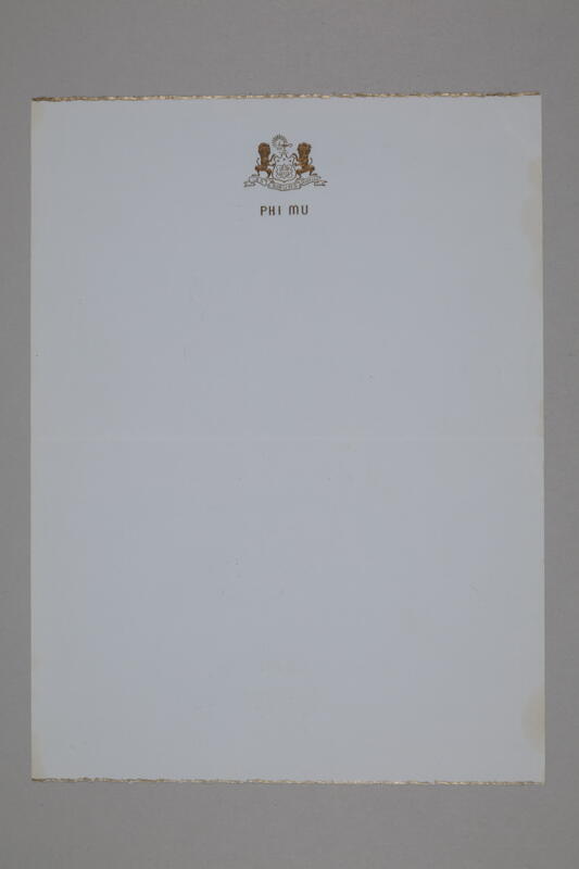 Phi Mu Letterhead Stationery Image