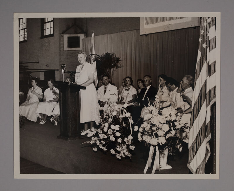 Clara Rader Speaking at Convention Photograph, June 23-28, 1952 (Image)
