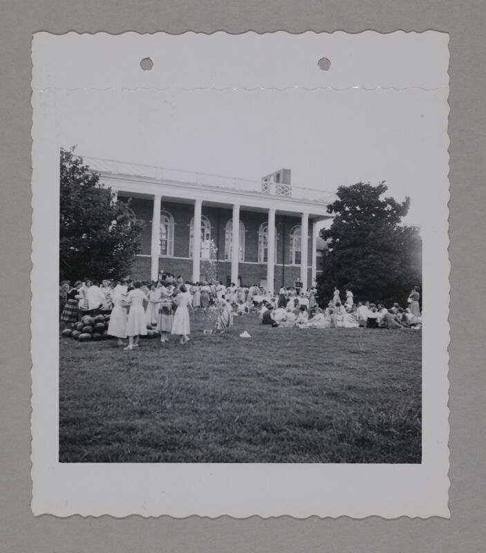 Phi Mus on Lawn Outside Wesleyan College Dining Hall During Convention Photograph, June 23-28, 1952 (Image)