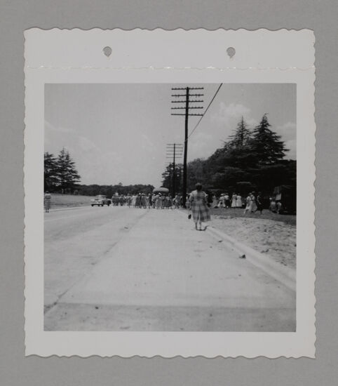 Phi Mus Walking on Road During Convention Photograph 1, June 23-28, 1952 (image)