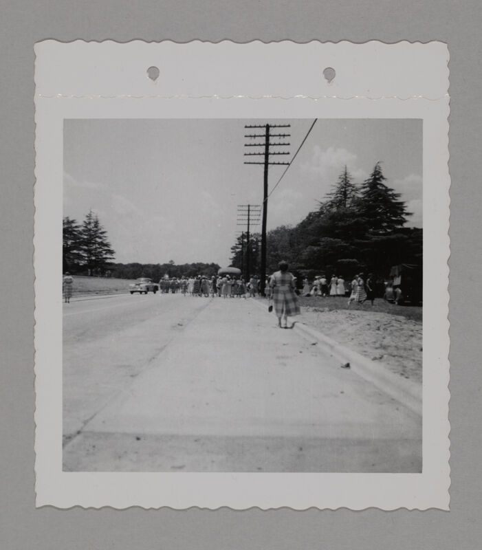 Phi Mus Walking on Road During Convention Photograph 1, June 23-28, 1952 (Image)