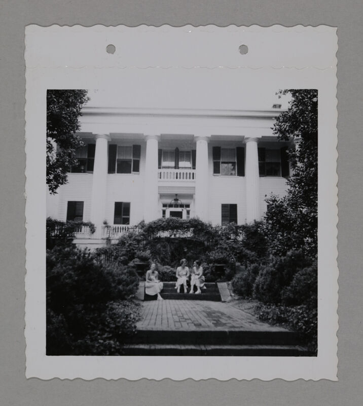 Three Phi Mus Outside Wesleyan College Building During Convention Photograph, June 23-28, 1952 (Image)