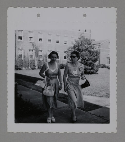Kadie Gilchrist and Unidentified Walking Outside During Convention Photograph, June 23-28, 1952 (Image)