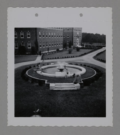 Phi Mus in the Wesleyan College Alpha Delta Pi Fountain During Convention Photograph 2, June 23-28, 1952 (image)