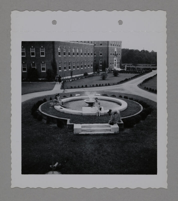 Phi Mus in the Wesleyan College Alpha Delta Pi Fountain During Convention Photograph 2, June 23-28, 1952 (Image)
