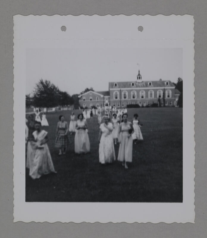 Phi Mus Walking Across Wesleyan College Green During Convention Photograph, June 23-28, 1952 (Image)