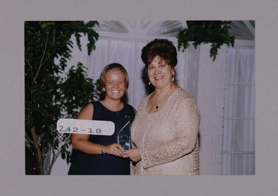 Delta Omega Chapter Member and Mary Jane Johnson with Convention Award Photograph, July 7-10, 2000 (image)