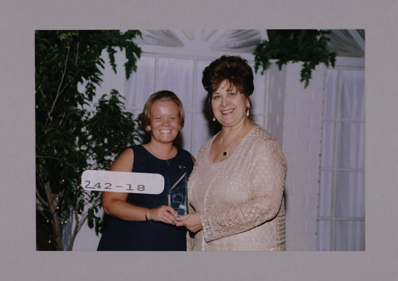 Delta Omega Chapter Member and Mary Jane Johnson with Convention Award Photograph, July 7-10, 2000 (Image)
