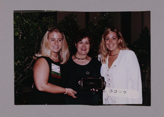 Fox, Johnson, and Unidentified with Convention Award Photograph, July 7-10, 2000 (image)