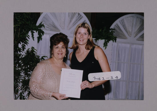 Delta Alpha Chapter Member and Mary Jane Johnson at Convention Photograph, July 7-10, 2000 (image)