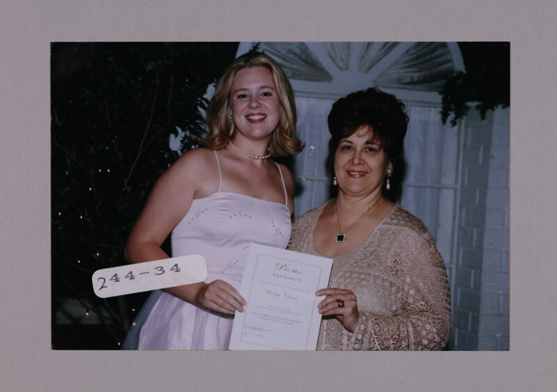 Delta Theta Chapter Member and Mary Jane Johnson at Convention Photograph, July 7-10, 2000 (Image)
