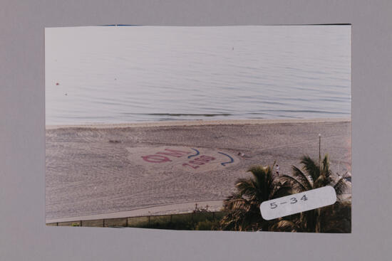 Phi Mu Convention Design on Beach Photograph 1, July 7-10, 2000 (image)