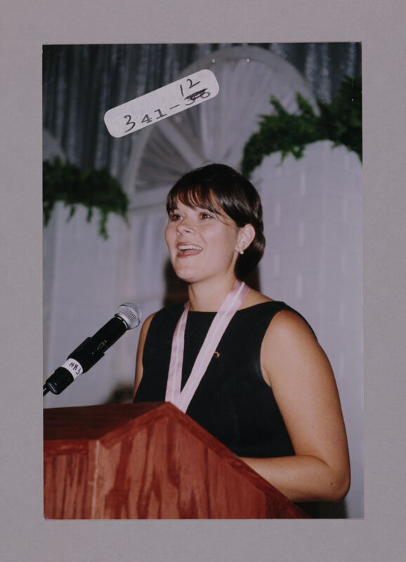 Outstanding Collegiate Member Speaking at Convention Photograph 1, July 7-10, 2000 (Image)