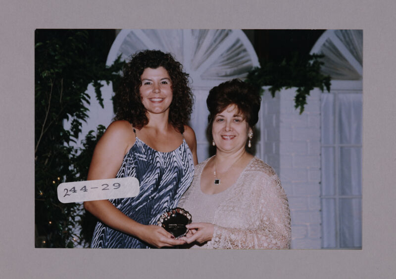 Jennifer Bennett and Mary Jane Johnson with Convention Award Photograph, July 7-10, 2000 (Image)