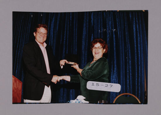 Mary Jane Johnson Receiving Key to the City at Convention Photograph 1, July 7-10, 2000 (image)